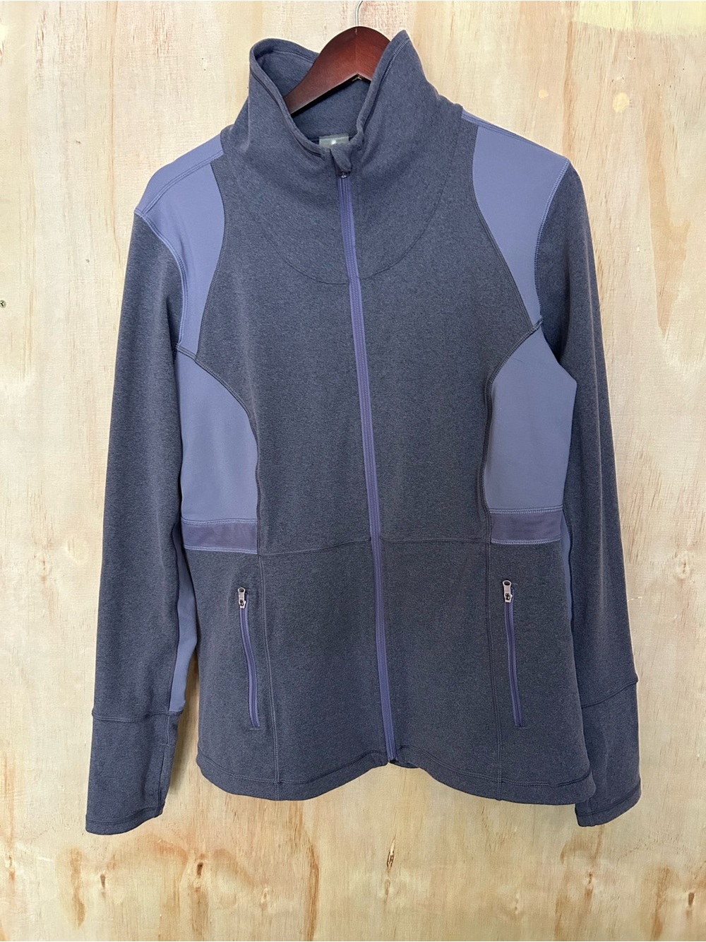 Women's Full-Zip Fleece Jacket in Dark Gray and Slate